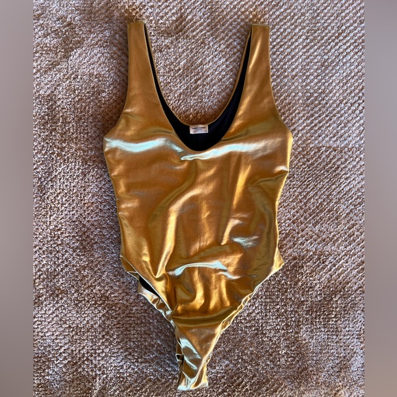 SAINT LAURENT gold bodysuit in Lamé Jersey XS - Picture 3 of 6